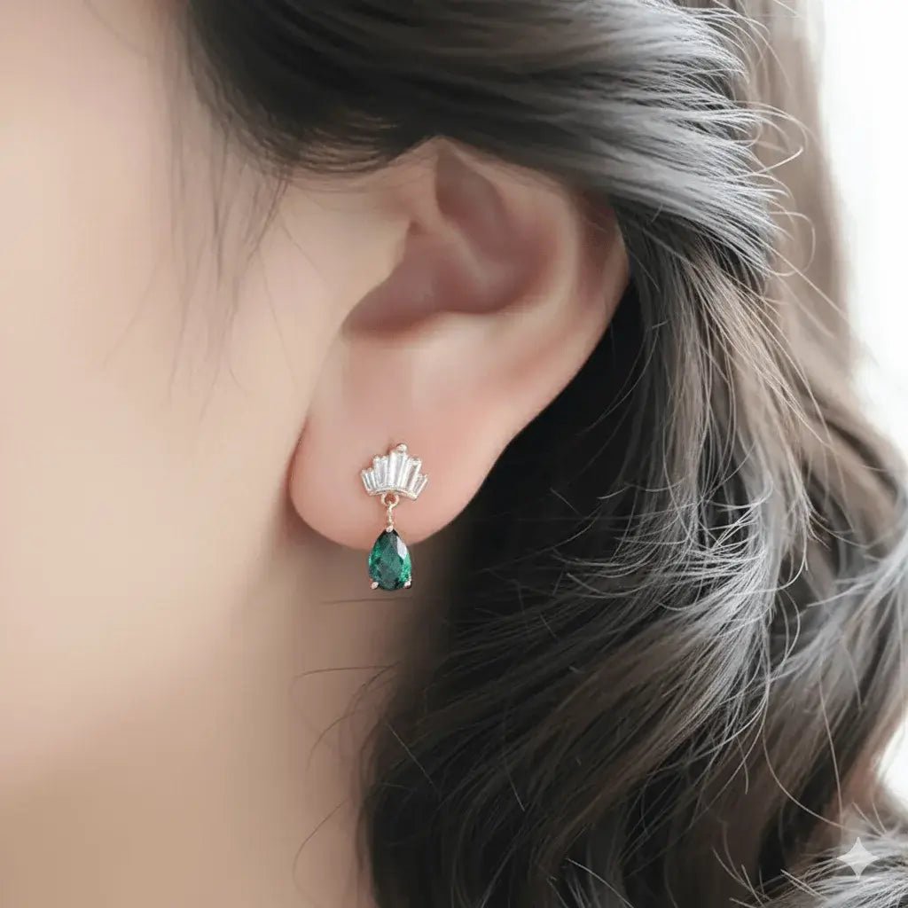 Emerion Vintage Gold Modern Stud Earrings | Alvora Jewelry