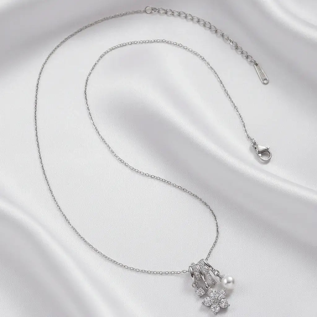 Alvora Petalisse Silver Necklace – Waterproof, Tarnish-Free & Skin-Friendly