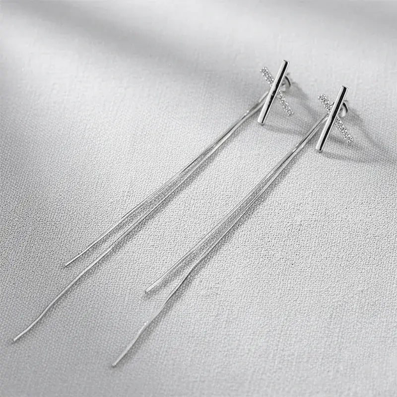 Alvora Silexa Silver Modern Drop & Stud Earrings