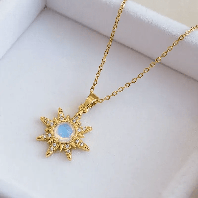 Alvora Sunaro Necklace – Vintage Gold & Silver Waterproof Opal Jewelry