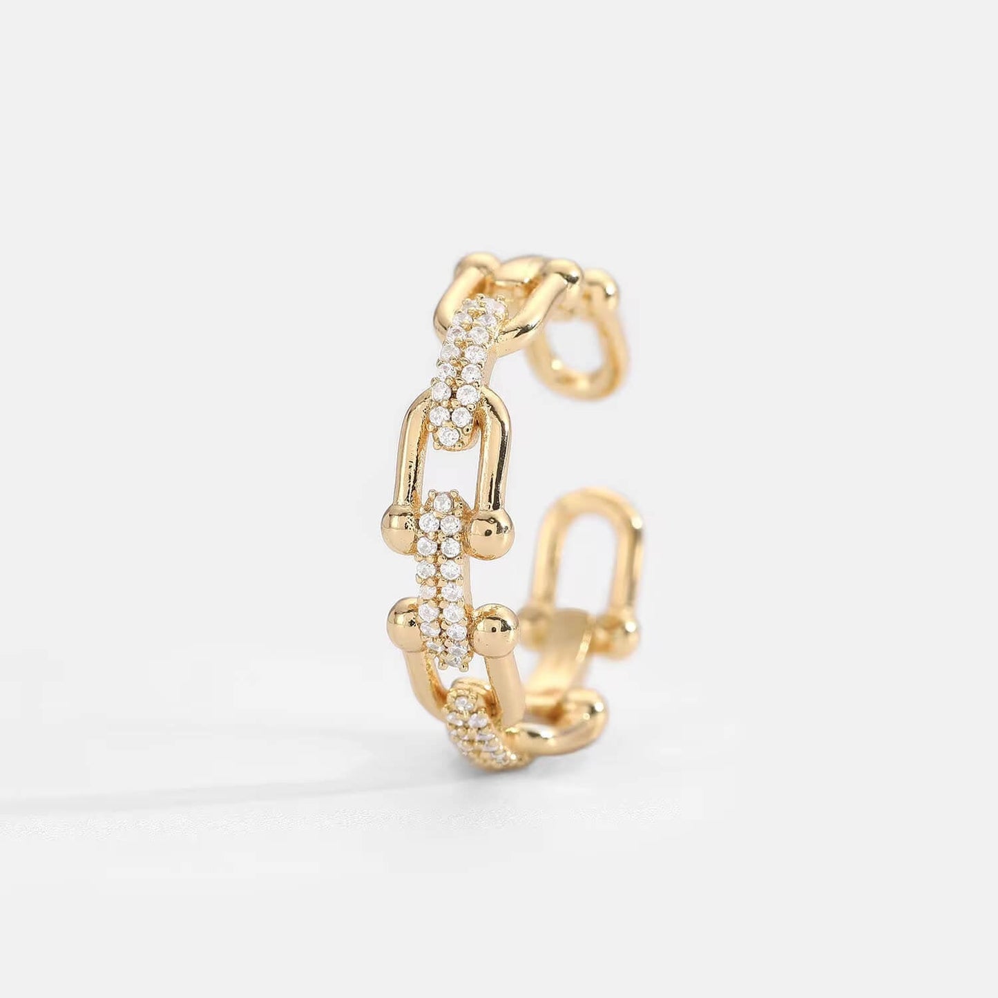 Zerra - Alvora 18k gold ring adjustable gold ring chain link ring