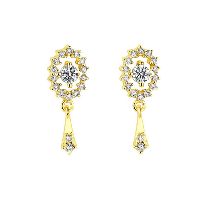 Alvora Aurélia Gold & Silver Halo Earrings – Regal Vintage Elegance Jewelry