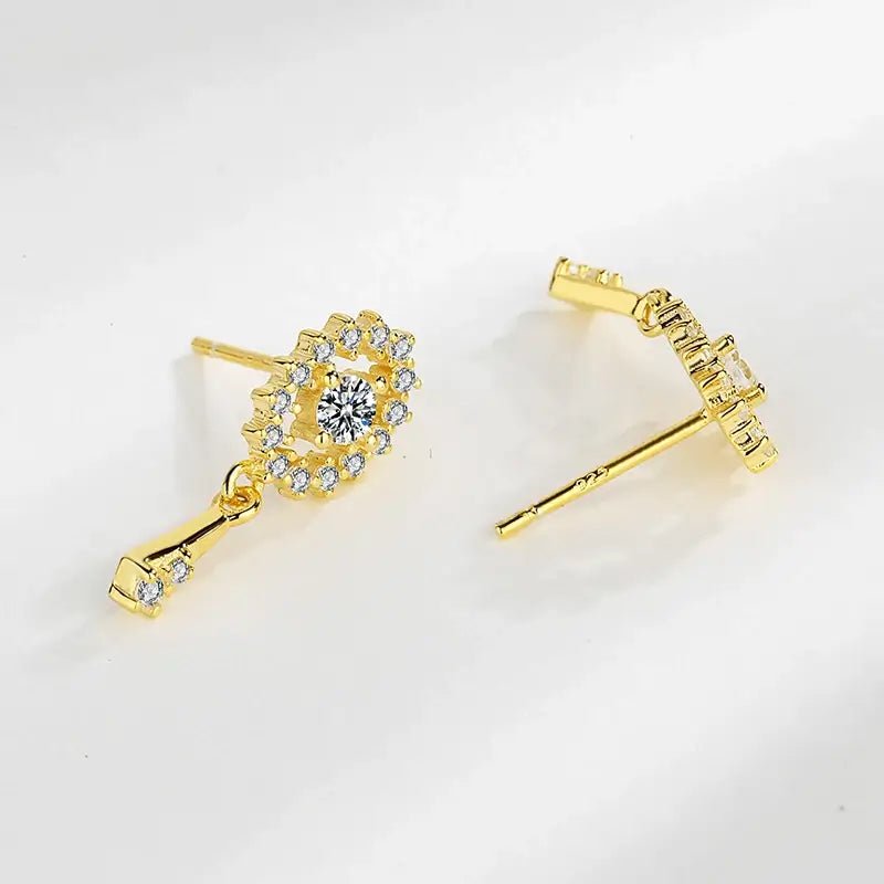 Alvora Aurélia Gold & Silver Halo Earrings – Regal Vintage Elegance Jewelry