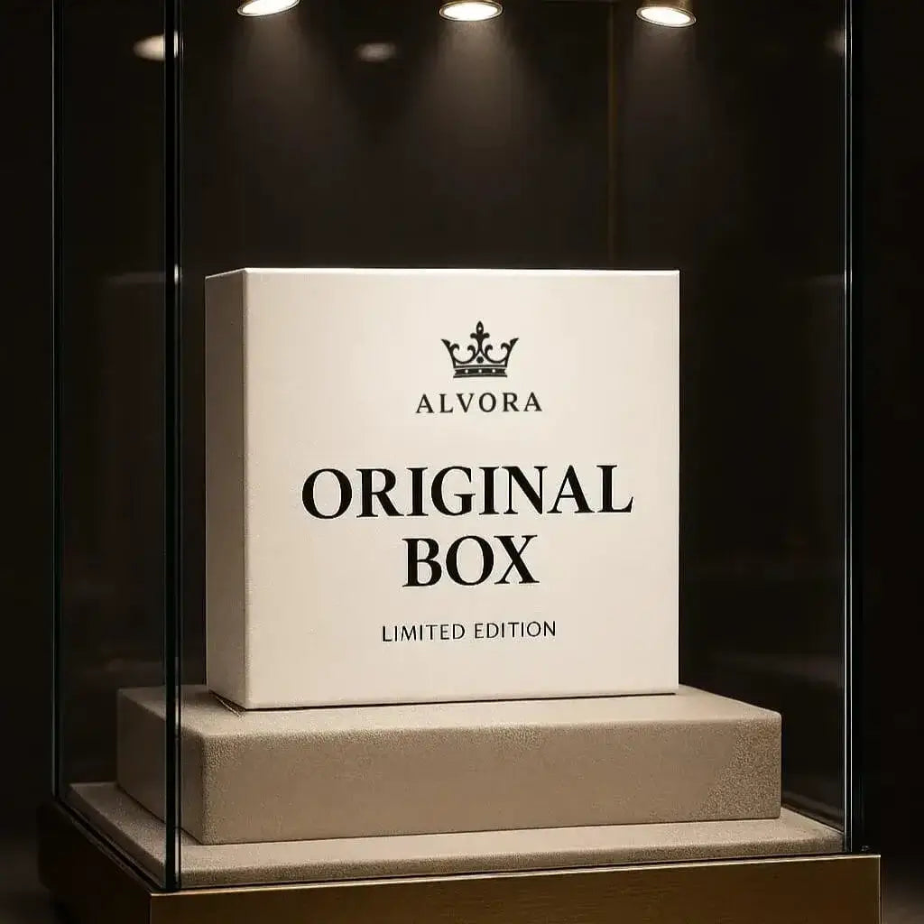 ALVORA Original Box Limited Edition in a glass display case