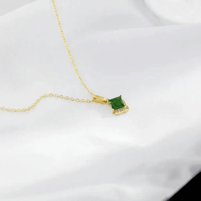 Alvora Verdessa Necklace | Emerald Pavé Vintage Gold Jewelry