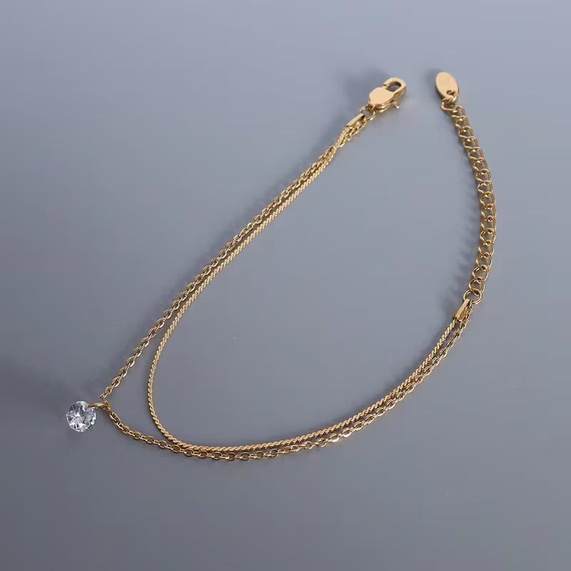 Alura - Alvora #18KGoldPlated #DoubleChainBracelet #skinfriendlyjewelry