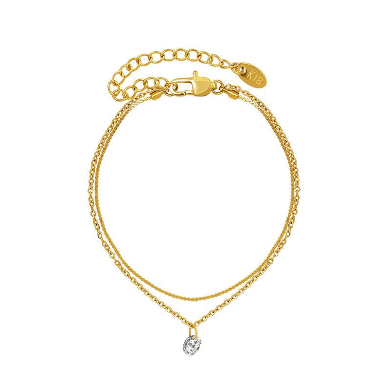 Alura - Alvora #18KGoldPlated #DoubleChainBracelet #skinfriendlyjewelry