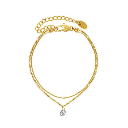 Alura - Alvora #18KGoldPlated #DoubleChainBracelet #skinfriendlyjewelry