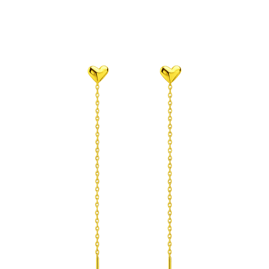 Alvora Amoura Gold&Silver Earrings | Heart Threader Drop Jewelry
