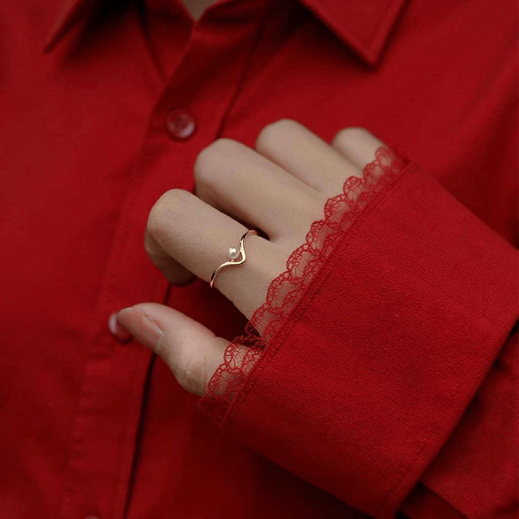 Aureva - Alvora 18k gold plated ring adjustable open ring geometric gold ring