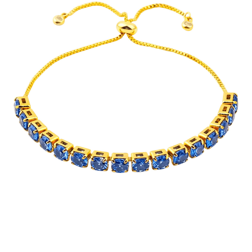 Alvora Aurevia Azure | 5mm Blue CZ Tennis Bracelet – Gold Jewelry