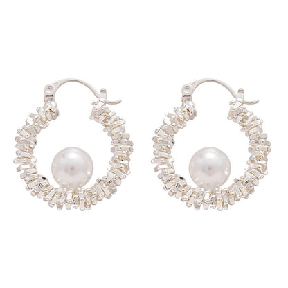 Bellamy - Alvora #ModernPearls gift for her Pearl Hoop Earrings