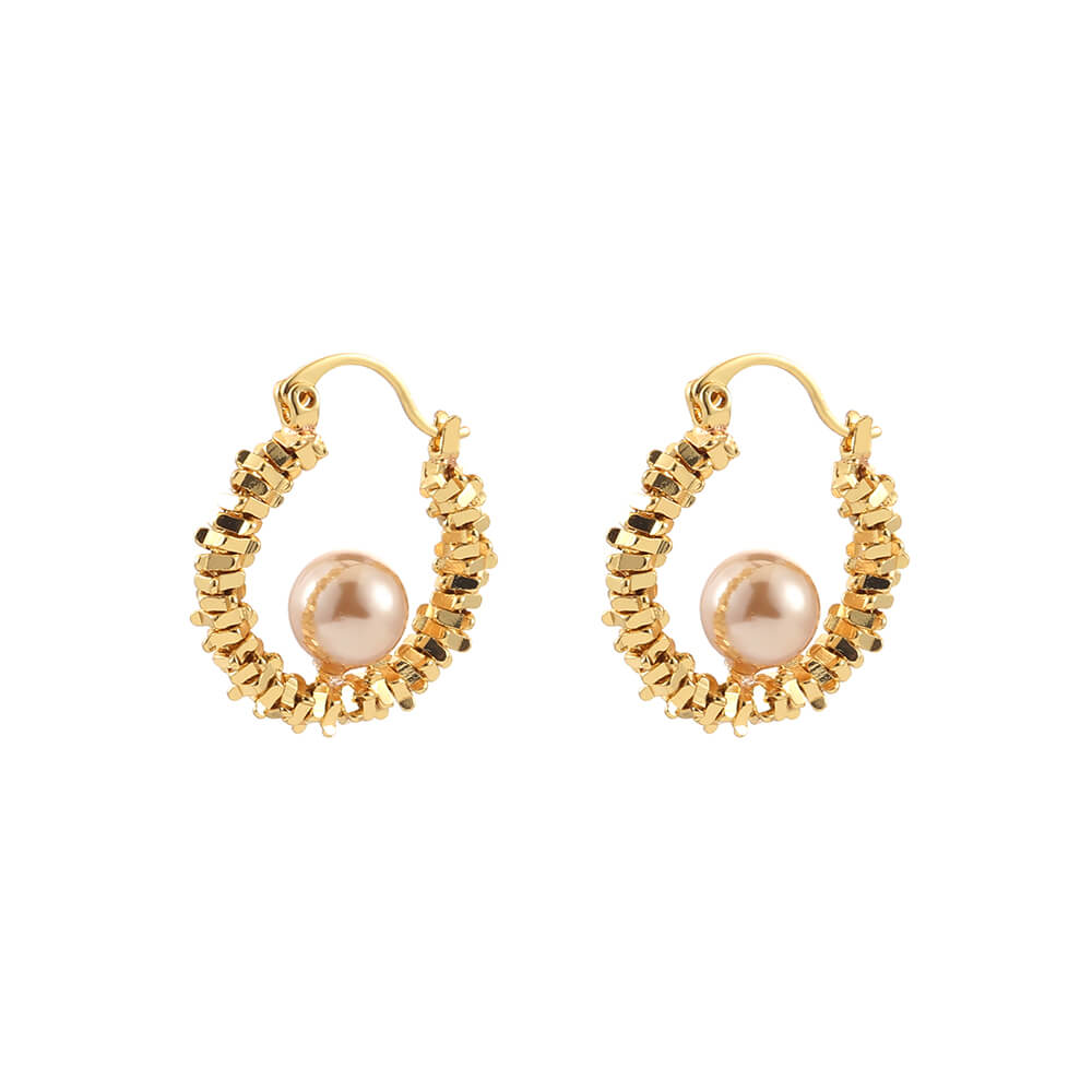 Bellamy - Alvora #ModernPearls gift for her Pearl Hoop Earrings