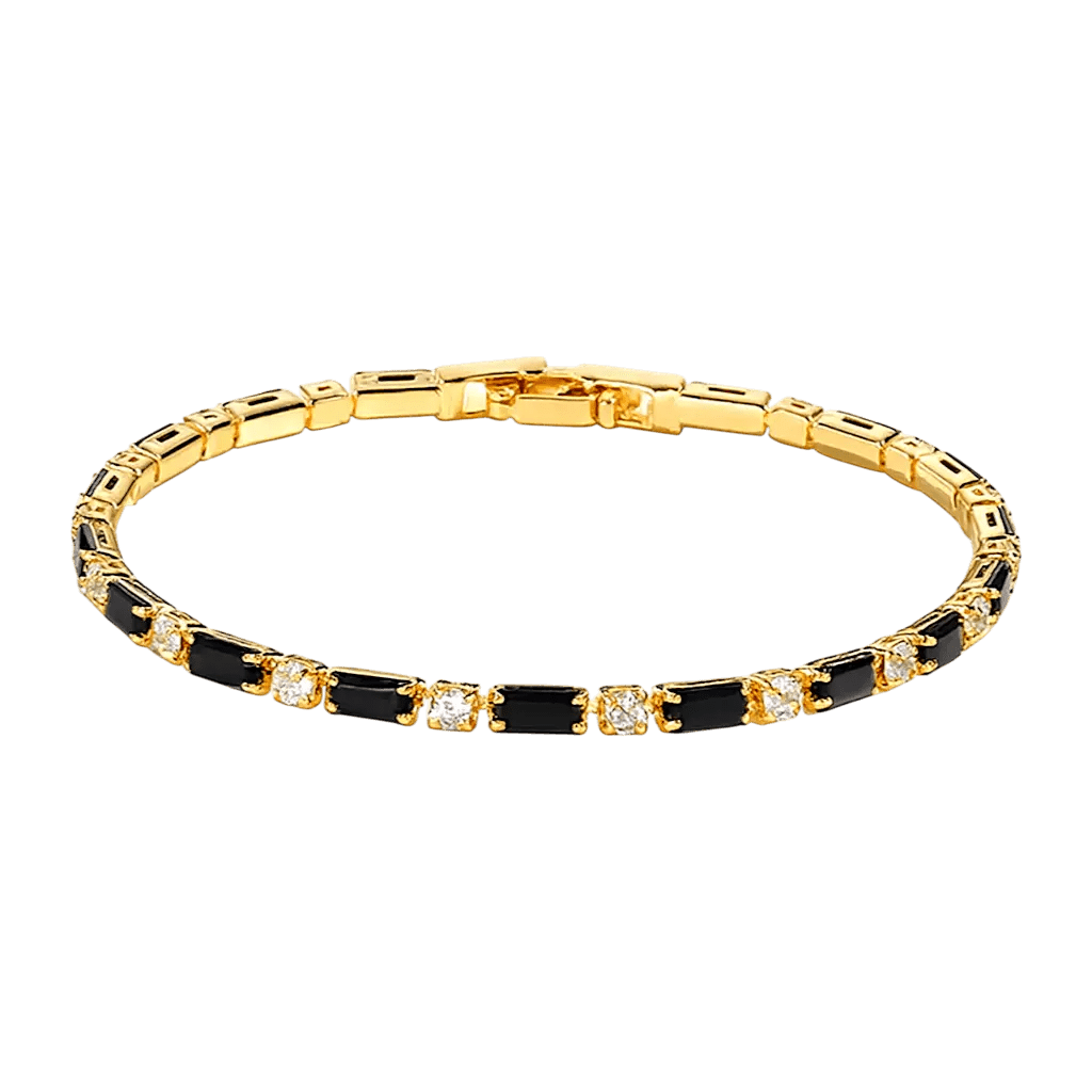 Alvora Blarora Black & Gold Tennis Bracelet – Minimal Modern Luxury Jewelry