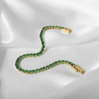 Alvora Emeralique Bracelet | Emerald Tennis Elegant Jewelry