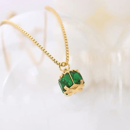 Alvora Emerisia Emerald Necklace | Gold Waterproof Jewelry