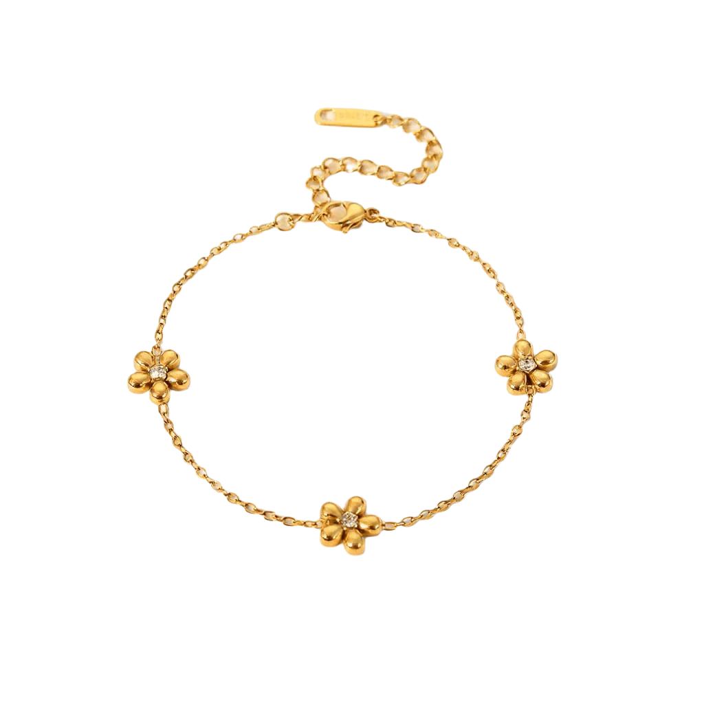 Florisel B - Alvora #skinfriendlyjewelry #waterproofjewelry 18k gold plated bracelet