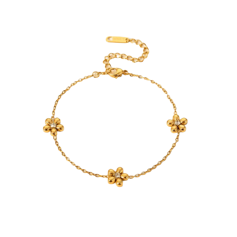 Florisel B - Alvora #skinfriendlyjewelry #waterproofjewelry 18k gold plated bracelet
