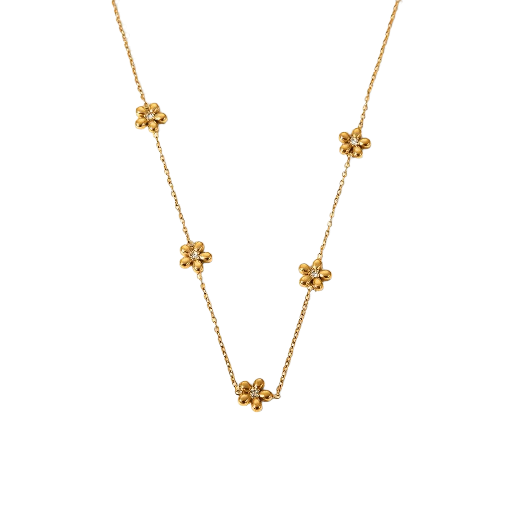 Florisel N - Alvora #skinfriendlyjewelry #waterproofjewelry 18k gold plated necklace