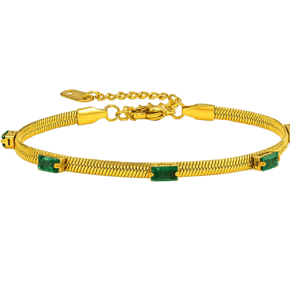 Alvora Ihalora Emerald Gold Bracelet | 18K Gold Waterproof Jewelry