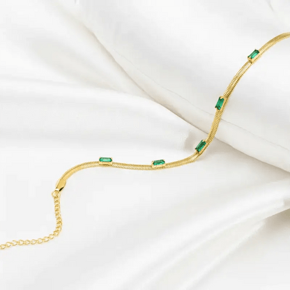 Alvora Ihalora Emerald Gold Bracelet | 18K Gold Waterproof Jewelry