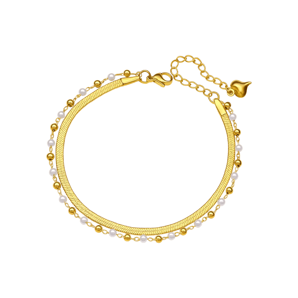 Alvora Meliora Bracelet | Elegant Gold & Pearl Design | Waterproof Jewelry