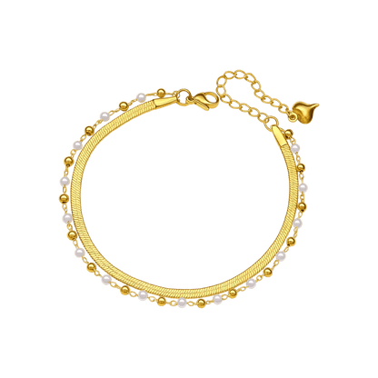Alvora Meliora Bracelet | Elegant Gold & Pearl Design | Waterproof Jewelry
