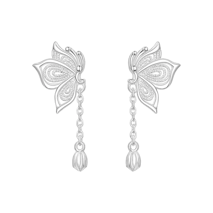 Alvora Meloria Silver Earrings | Minimal Butterfly Fashion Jewelry