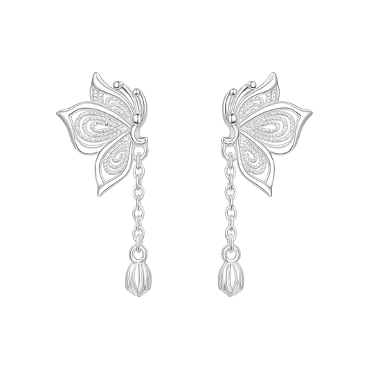Alvora Meloria Silver Earrings | Minimal Butterfly Fashion Jewelry