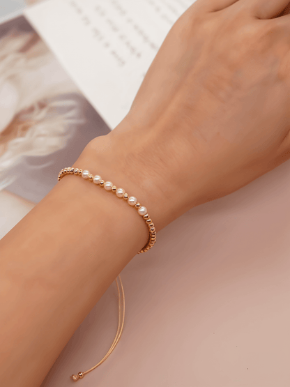 Naiara - Alvora adjustable friendship bracelet dainty gold bracelet gold pearl bracelet