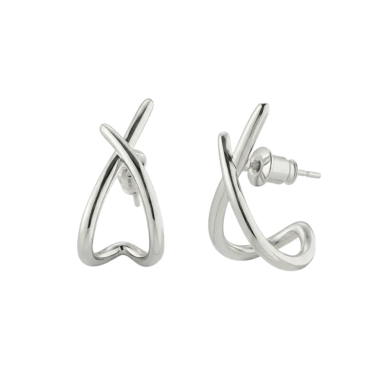 Alvora Naska Silver Stud Earrings – Waterproof, Tarnish-Free, Modern Jewelry