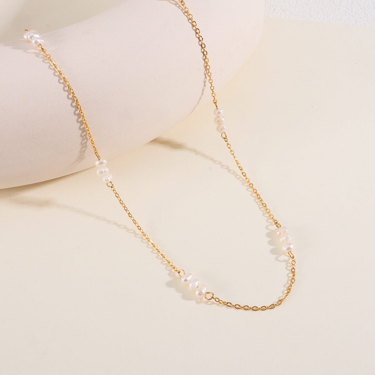 Nerissa - Alvora #skinfriendlyjewelry #waterproofjewelry 18k gold pearl necklace