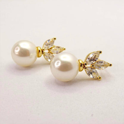 Perlisse Gold, Pearl Earrings- Alvora