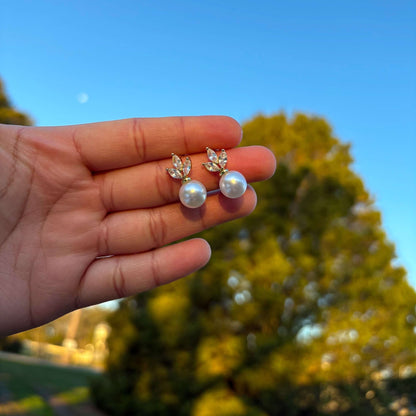 Perlisse Gold, Pearl Earrings- Alvora
