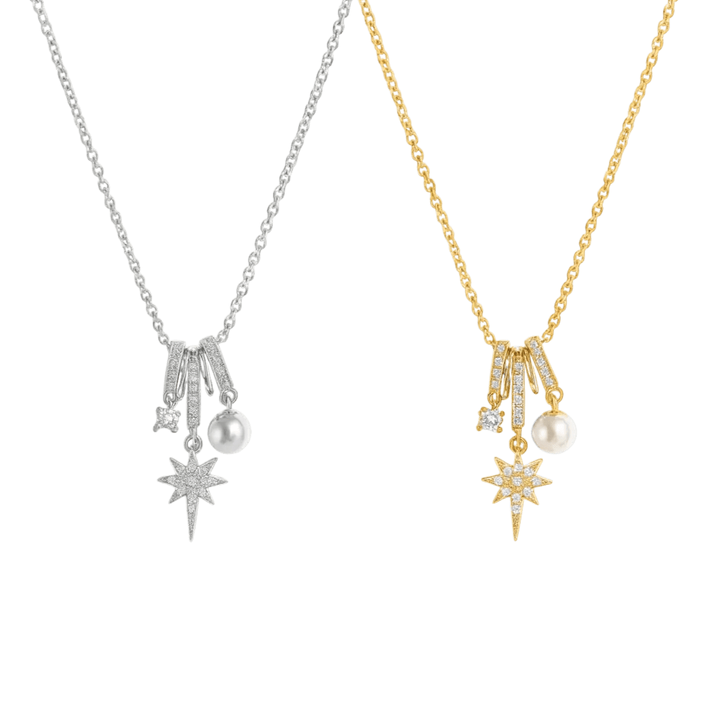Alvora Perlistra Waterproof Necklace – Pearl & Star Charm Jewelry