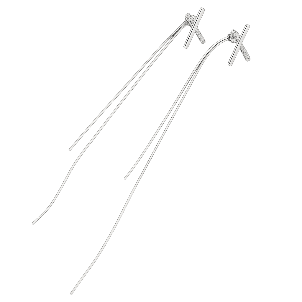 Alvora Silexa Silver Modern Drop & Stud Earrings 