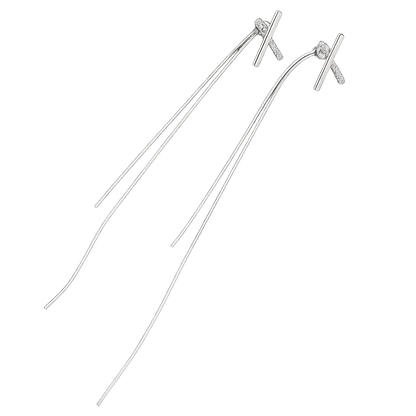 Alvora Silexa Silver Modern Drop & Stud Earrings 