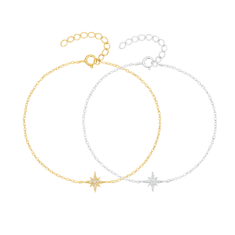 Gold & Silver Star-Shaped Bracelet – Minimal Design