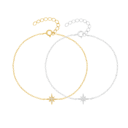 Gold & Silver Star-Shaped Bracelet – Minimal Design