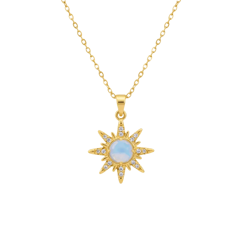 Alvora Sunaro Necklace – Vintage Gold & Silver Waterproof Opal Jewelry