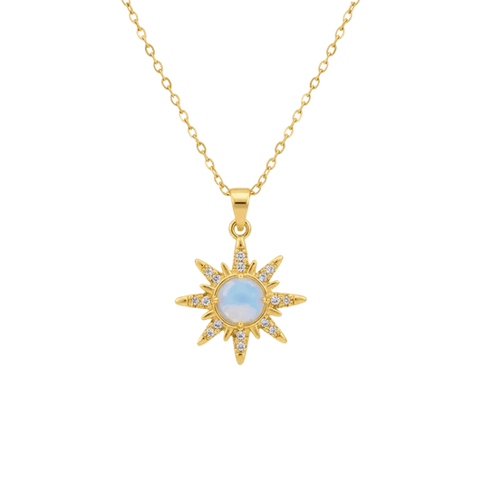 Alvora Sunaro Necklace – Vintage Gold & Silver Waterproof Opal Jewelry