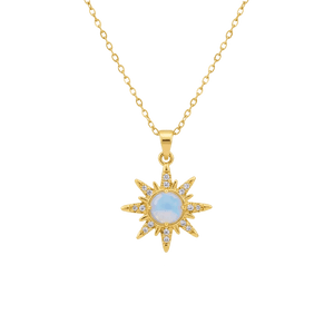 Alvora Sunaro Necklace – Vintage Gold & Silver Waterproof Opal Jewelry
