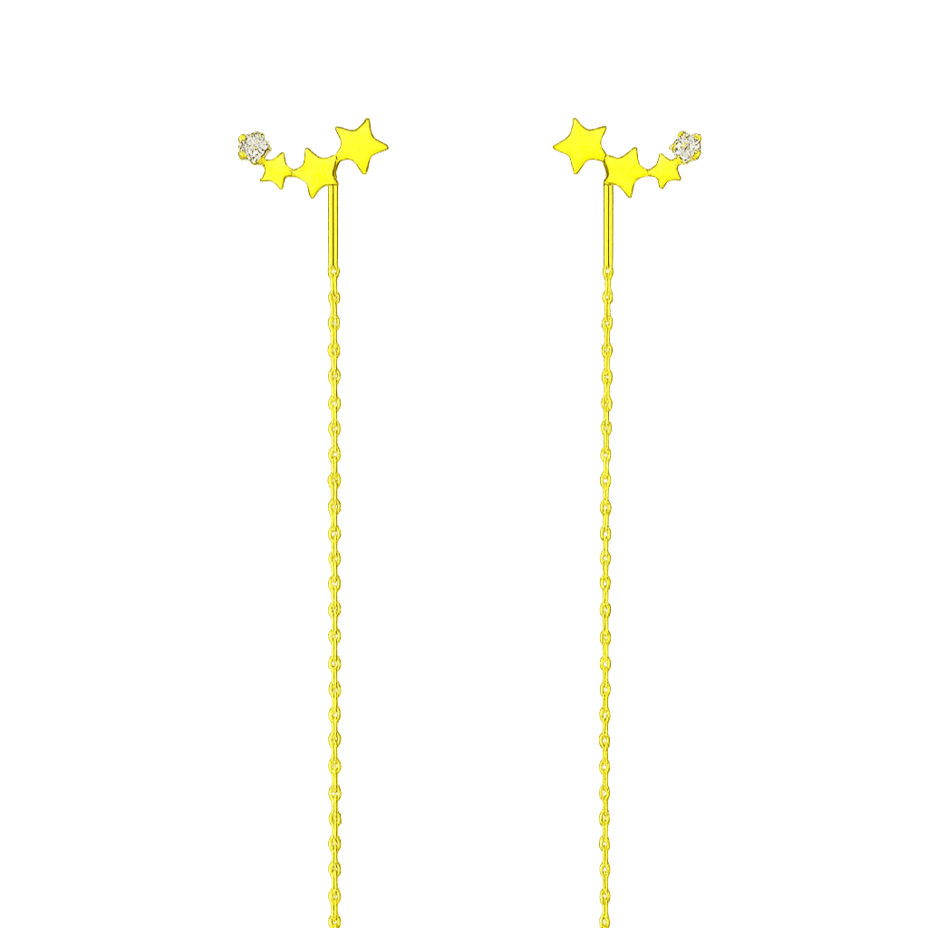 Alvora Twilora Drop Earrings – Gold & Silver Star Threaders