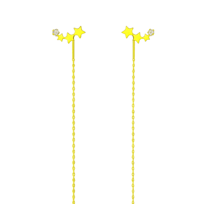 Alvora Twilora Drop Earrings – Gold & Silver Star Threaders