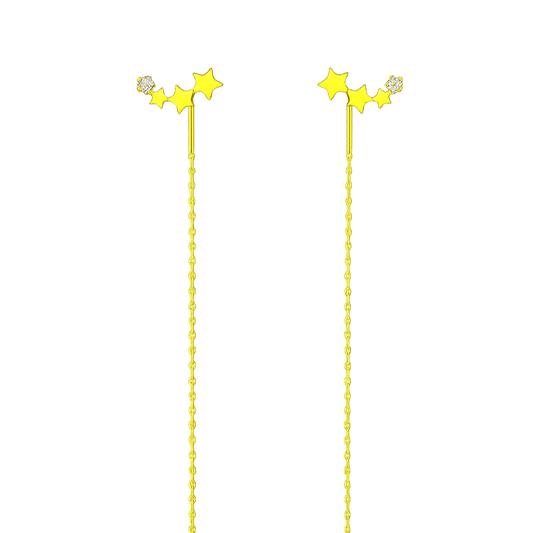 Alvora Twilora Drop Earrings – Gold & Silver Star Threaders