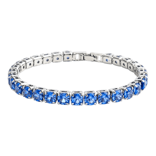 Alvora Veloria Azure | 5mm Blue CZ Tennis Bracelet – Silver Jewelry
