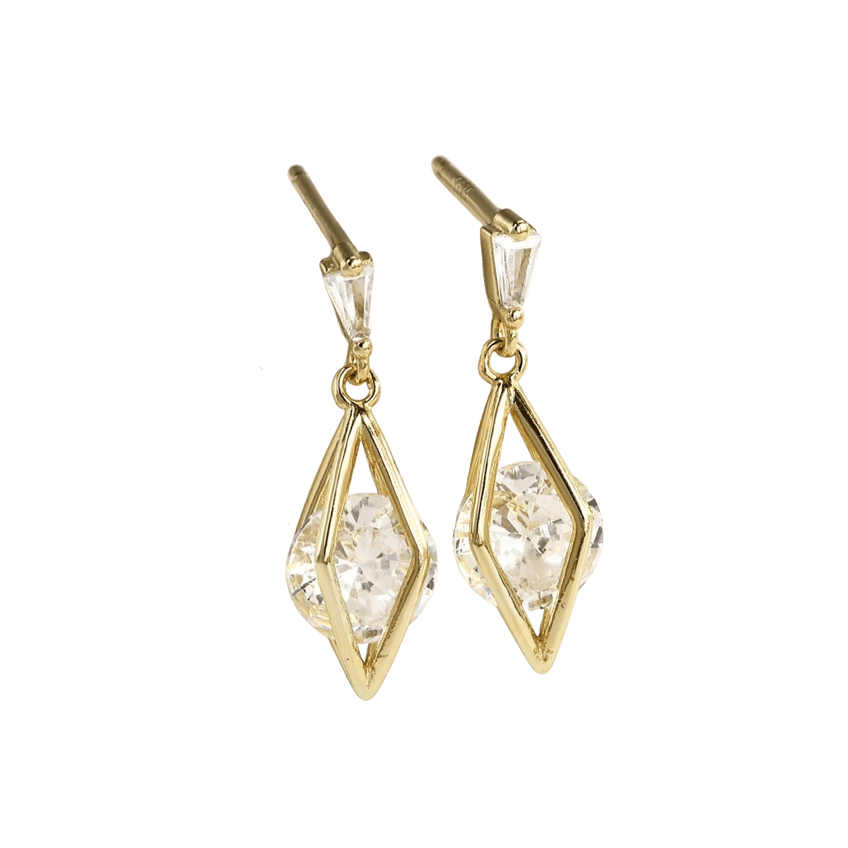 Vespera - Alvora #18KGoldPlated #GeometricJewelry #GoldDropEarrings