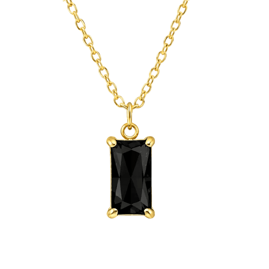 Alvora Vita – Umbra Necklace | 18K Gold Rectangle Minimal Pendant 