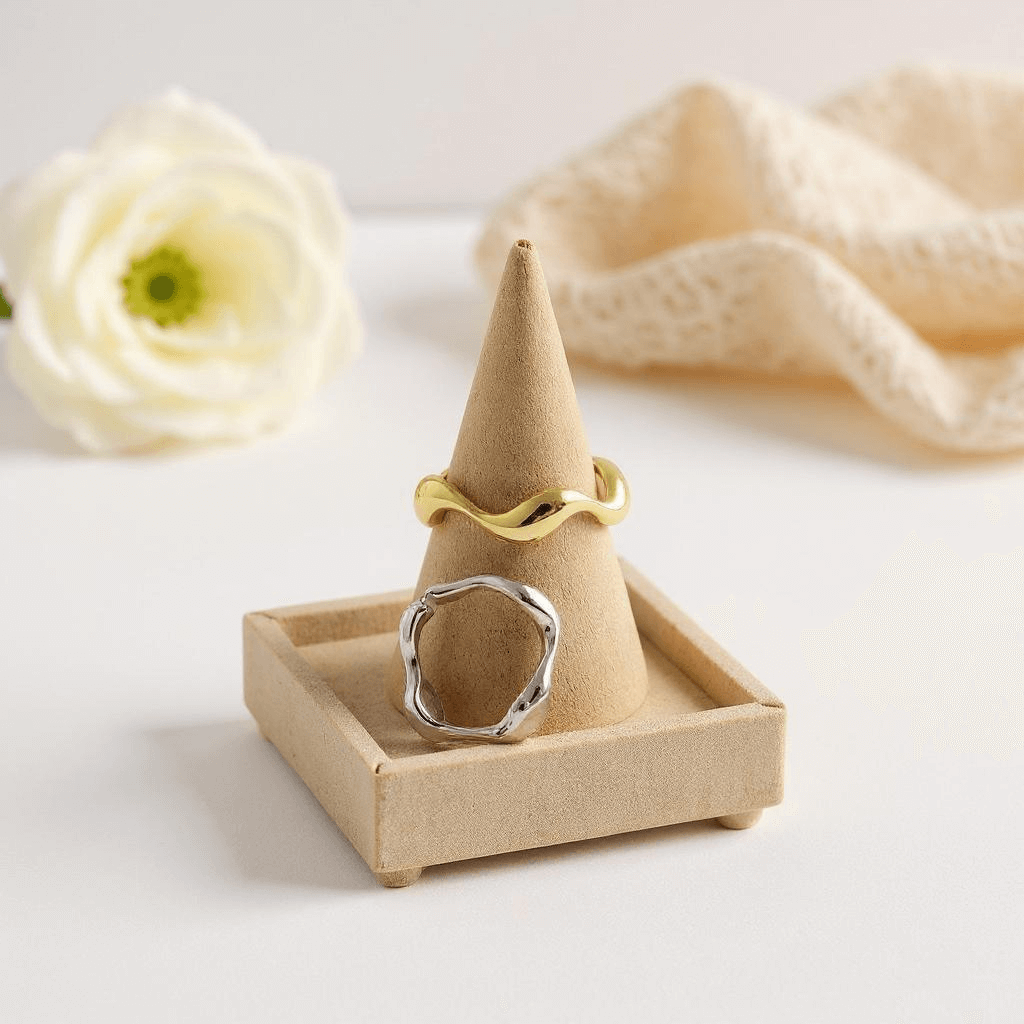 Wavelet - Alvora 18k gold plated ring adjustable wave ring contemporary statement ring