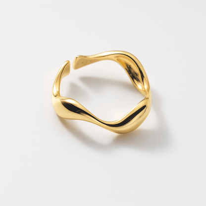 Wavelet - Alvora 18k gold plated ring adjustable wave ring contemporary statement ring